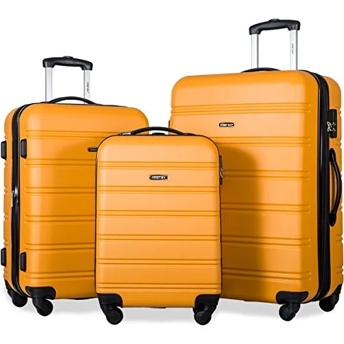 Hanging toiletry bags with multiple compartments for bathroom essentialsMerax Travelhouse Luggage 3 Piece Expandable Spinner Set Orange