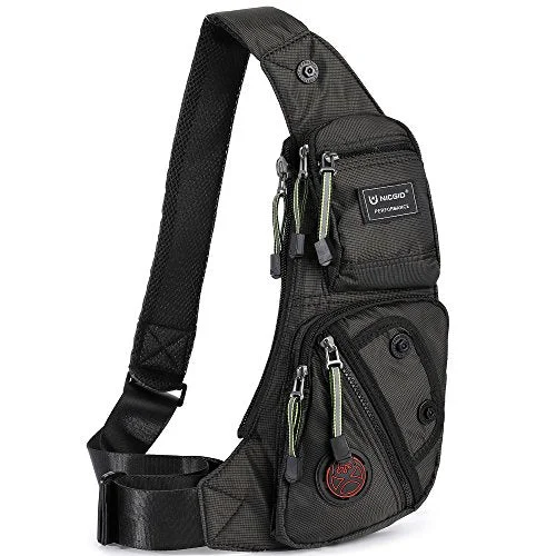 Travel backpack rain covers made of durable nylon materialNicgid Sling Bag Chest Shoulder Backpack Fanny Pack Crossbody Bags for Men(Black)