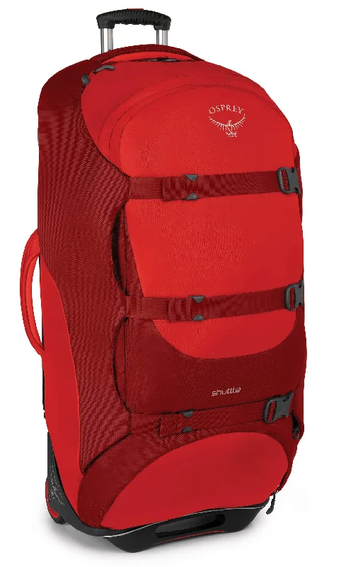 Portable shoe bags to keep footwear separate in suitcasesOsprey Shuttle 36"/130 L Wheeled Luggage, Diablo Red