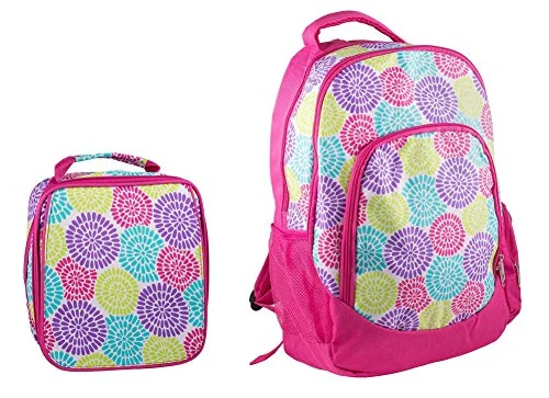 Luggage trolley organizers to hold small items like keys and phonesReinforced Design Water Resistant Backpack and Lunch Bag Set - Bloom