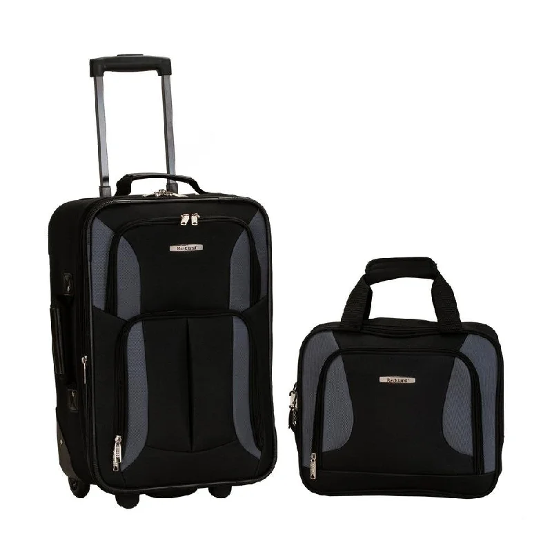 Earplugs and eye masks set for a good sleep during long - haul flightsRockland 2 PC LUGGAGE SET BLACK/GRAY