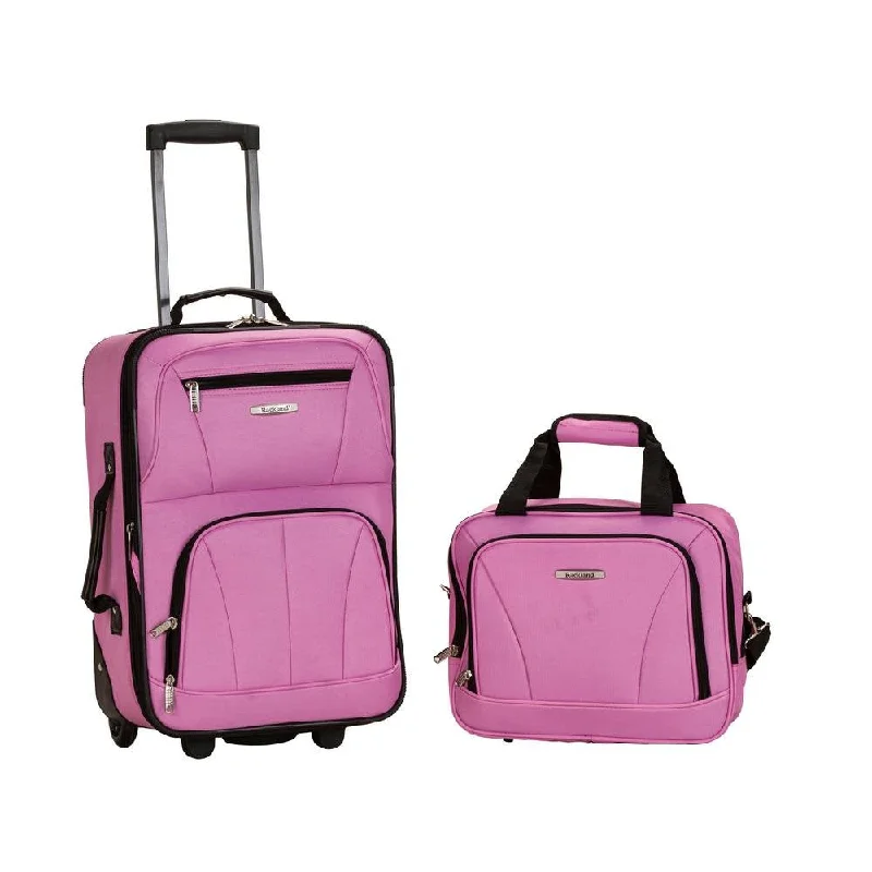 Neck pillows with memory foam for comfortable in - flight or car ridesRockland 2 PC LUGGAGE SET PINK Neck pillows with memory foam for comfortable in - flight or car ridesRockland 2 PC LUGGAGE SET PINK