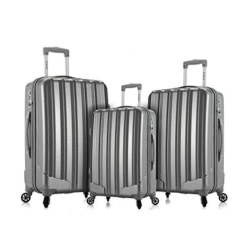 Luggage trolley organizers to hold small items like keys and phonesRockland Barcelona 3 Polycarbonate/Abs 6 Pc. Travel Set And Luggage Cover, Silver