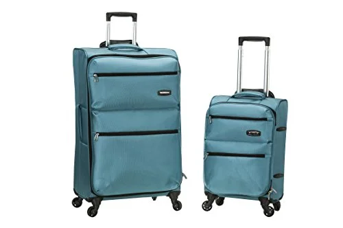 Travel garment hangers that are foldable for easy packingRockland Gravity 2 Pc Light Weight Luggage Set, Turquoise