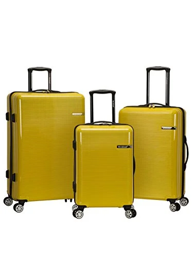 Luggage straps with buckle closures to secure overstuffed bagsRockland Horizon 3 Piece Polycarbonate/Abs Upright Set, Yellow
