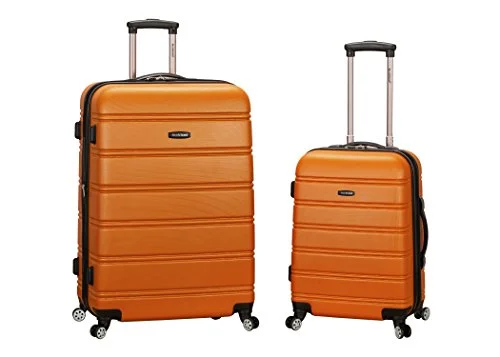 Compression packing bags to save space in travel backpacksRockland Luggage 20 Inch 28 Inch 2 Piece Expandable Spinner Set Plus, Orange, One Size
