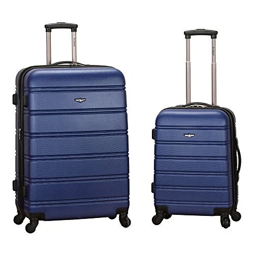 Lightweight luggage tags with personalized names and contact info for easy identificationRockland Luggage 20 Inch And 28 Inch 2 Piece Expandable Spinner Set, Blue