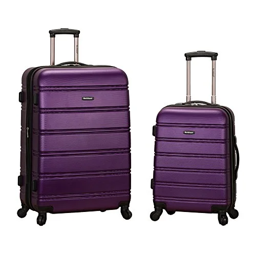TSA-approved combination locks for luggage security during international travelRockland Luggage 20 Inch And 28 Inch 2 Piece Expandable Spinner Set, Purple