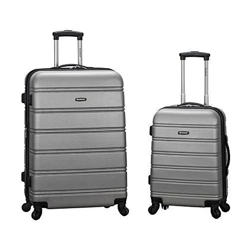 Luggage scales with digital display for accurate weight measurement at homeRockland Luggage 20 Inch And 28 Inch 2 Piece Expandable Spinner Set, Silver