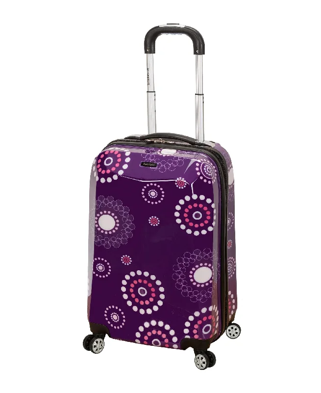 Compression packing bags to save space in travel backpacksRockland Luggage 20 Inch Polycarbonate Carry On Luggage, Purple Pearl, One Size