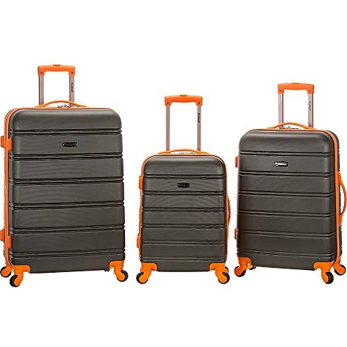Compression packing bags to save space in travel backpacksRockland Luggage Melbourne 3 Piece Set, Charcoal