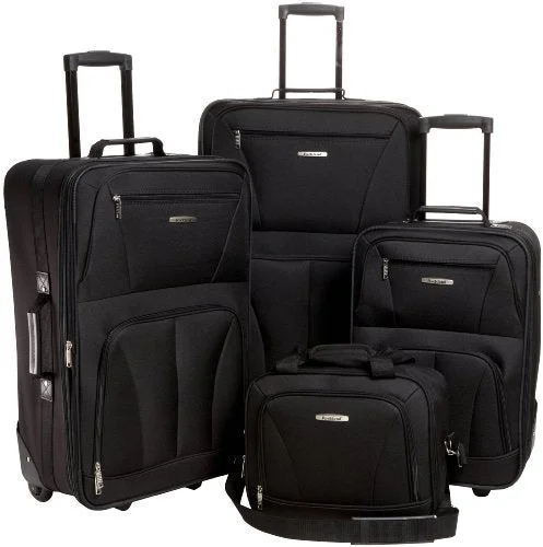Earplugs and eye masks set for a good sleep during long - haul flightsRockland Luggage Skate Wheels 4 Piece Luggage Set, Black, One Size