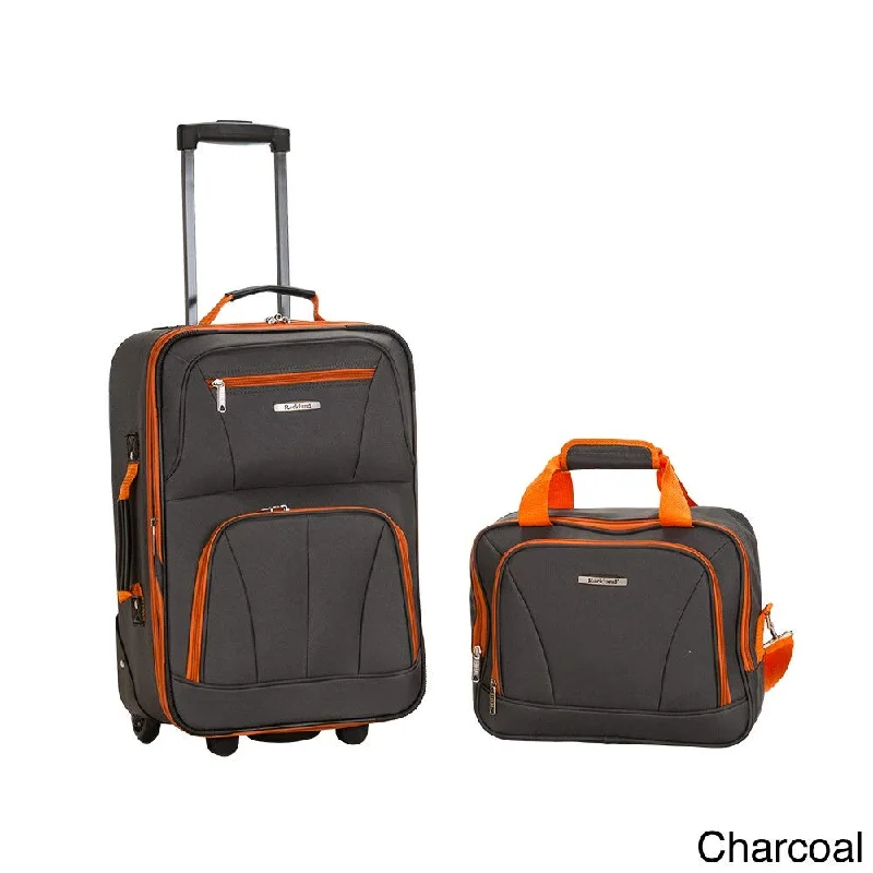 Hanging toiletry bags with multiple compartments for bathroom essentialsRockland New Generation 2-Piece Lightweight Carry-On Softsided Luggage Set Charcoal