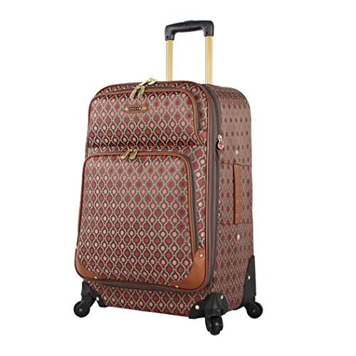 Luggage trolley organizers to hold small items like keys and phonesRosetti Luggage Expandable Softside Large 28" Suitcase With Spinner Wheels (24In, Lighten Up Red)