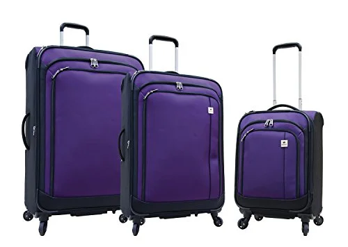 Magnetic luggage labels that can be easily changed or removedSamboro Feather Lite Lightweight Luggage Spinners - 3 Piece Set (Purple Color) Magnetic luggage labels that can be easily changed or removedSamboro Feather Lite Lightweight Luggage Spinners - 3 Piece Set (Purple Color)