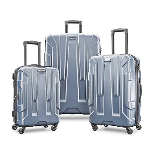 Luggage straps with buckle closures to secure overstuffed bagsSamsonite Centric Expandable Hardside Luggage Set With Spinner Wheels, 20/24/28 Inch, Blue Slate