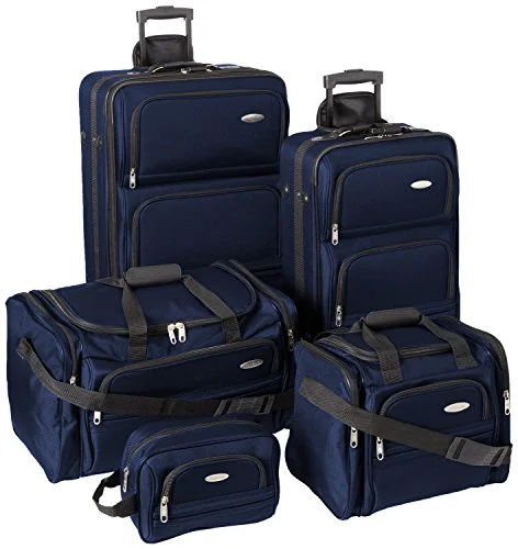 Anti - theft RFID blocking travel wallet for safe money and card storageSamsonite Outpost 5 Piece Nested Luggage Set (Navy)