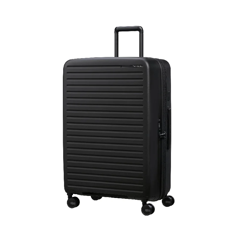 Lightweight luggage tags with personalized names and contact info for easy identificationSamsonite Restackd Spinner Large Expandable Luggage