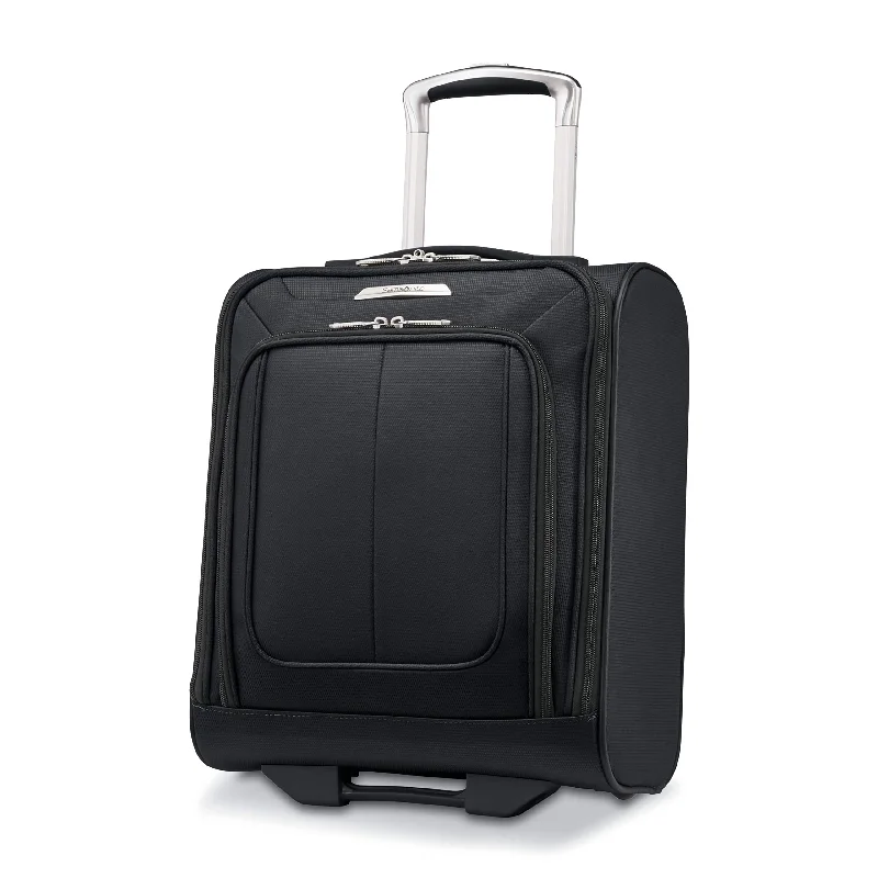 Lightweight luggage tags with personalized names and contact info for easy identificationSamsonite SoLyte DLX Softside Luggage, Midnight Black, Underseat