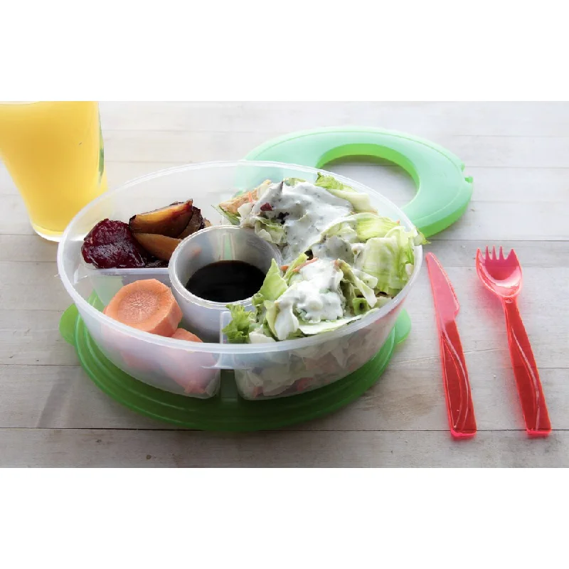 Luggage straps with buckle closures to secure overstuffed bagsSix-Piece Salad to Go Lunch Box - Green