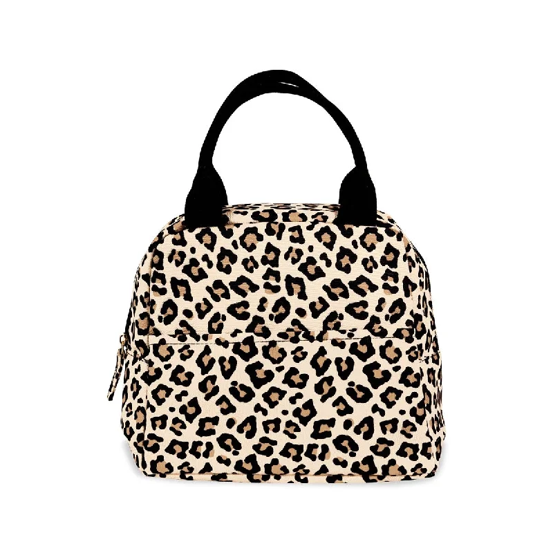 Travel backpack rain covers made of durable nylon materialSteel Mill & Co. Small Lunch Tote, Leopard - Black