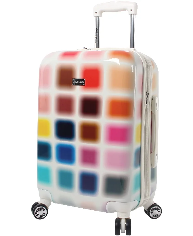 Leather luggage handles for a comfortable and stylish gripSteve Madden Cubic Luggage Carry On 20" Hardside Suitcase With Spinner Wheels Leather luggage handles for a comfortable and stylish gripSteve Madden Cubic Luggage Carry On 20" Hardside Suitcase With Spinner Wheels