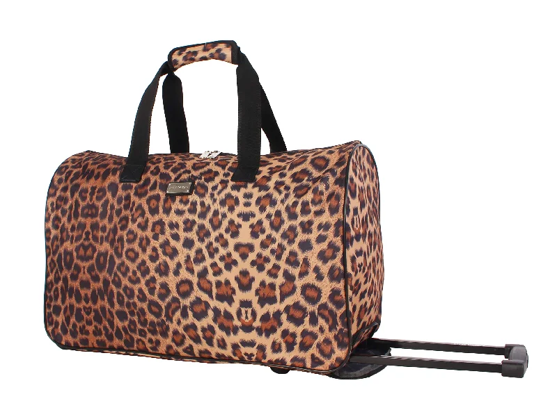 Charging station travel adapters with multiple USB ports for powering devices on the goSteve Madden Luggage Suitcase Wheeled Duffle Bag (Cool Cat)
