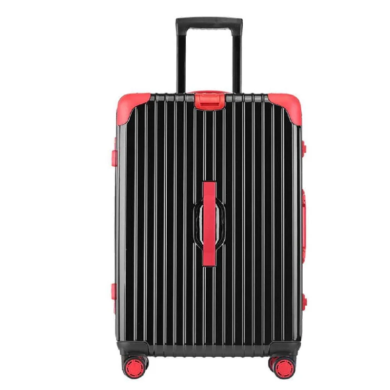 Luggage trolley organizers to hold small items like keys and phonesSuitcase, Aluminum Frame Trolley Case, Universal Wheel Luggage Code Suitcase High-Grade Aluminum Frame, Black, 24 inch