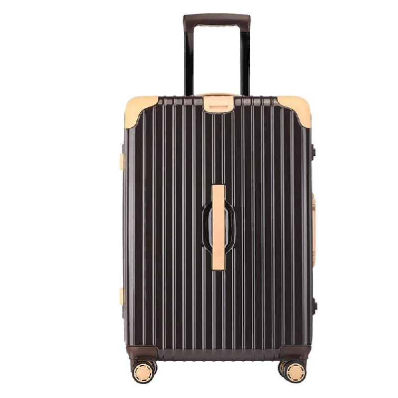 Compression packing bags to save space in travel backpacksSuitcase, Aluminum Frame Trolley Case, Universal Wheel Luggage Code Suitcase High-Grade Aluminum Frame, Brown, 26 inche