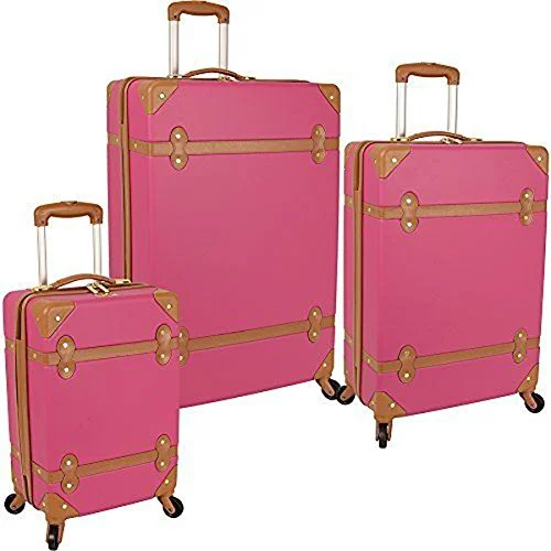 Luggage straps with buckle closures to secure overstuffed bagsThe Set Of Classic Beet/Vachetta Saltui Three Piece Hardside Luggage Set Luggage straps with buckle closures to secure overstuffed bagsThe Set Of Classic Beet/Vachetta Saltui Three Piece Hardside Luggage Set