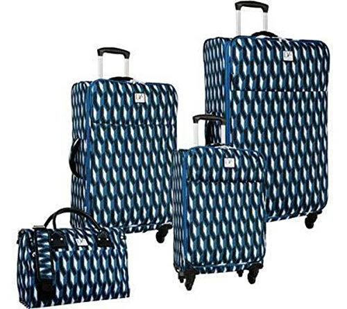 Lightweight luggage tags with personalized names and contact info for easy identificationThe Set Of Classic Indigo/Black/White Women'S Lilah 4-Piece Luggage Set Lightweight luggage tags with personalized names and contact info for easy identificationThe Set Of Classic Indigo/Black/White Women'S Lilah 4-Piece Luggage Set