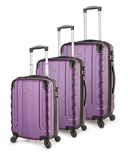 Anti - theft RFID blocking travel wallet for safe money and card storageTravelcross Chicago Luggage 3 Piece Lightweight Spinner Set (Purple) Anti - theft RFID blocking travel wallet for safe money and card storageTravelcross Chicago Luggage 3 Piece Lightweight Spinner Set (Purple)