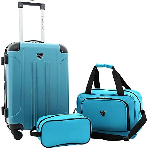 Magnetic luggage labels that can be easily changed or removedTravelers Club Luggage Chicago Plus 3Pc Expandable Luggage Value Set, Teal