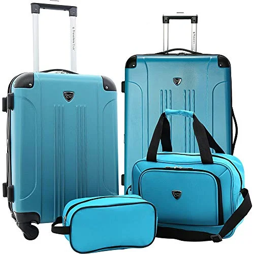 Expandable packing cubes sets in various sizes for organized suitcase packingTravelers Club Luggage Chicago Plus 4Pc Expandable Luggage Set, Teal