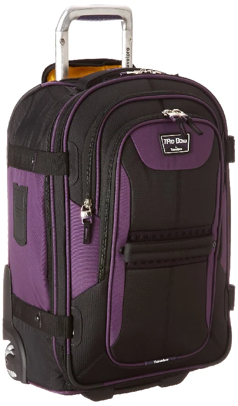 Luggage trolley organizers to hold small items like keys and phonesTravelpro Luggage Bold 22" Expandable Rollaboard, Purple/Black