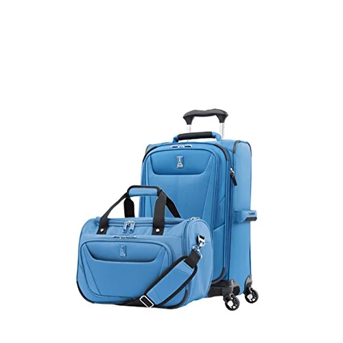 Lightweight luggage tags with personalized names and contact info for easy identificationTravelpro Luggage Maxlite 5 | 2-Piece Set | Soft Tote And 21-Inch Spinner (Azure Blue)
