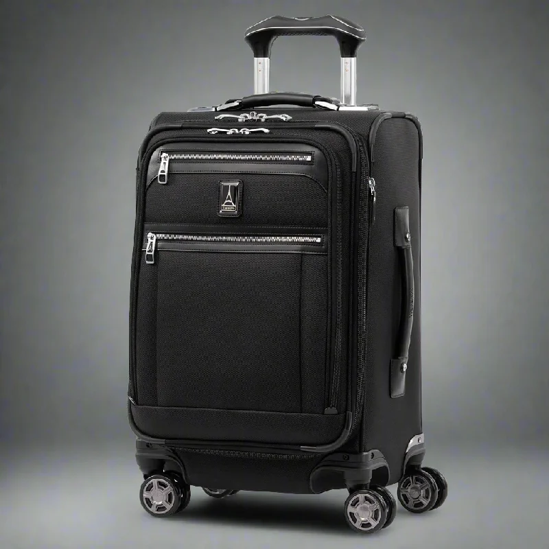 Leather luggage handles for a comfortable and stylish gripOn Sale- TravelPro Platinum® Elite Carry-On Softsided Expandable Business Plus Spinner- 4091880
