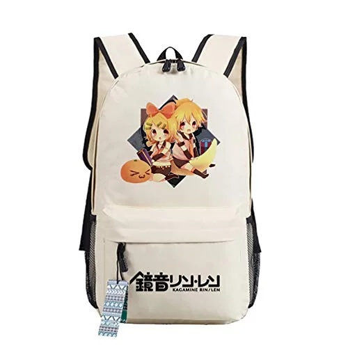 Leather luggage handles for a comfortable and stylish gripU&M 600D Oxford Hatsune Miku Cartoon Students Teens Youth Shoulder Bags Backpacks Schoolbags Daypack White Kagamine Rin/Len