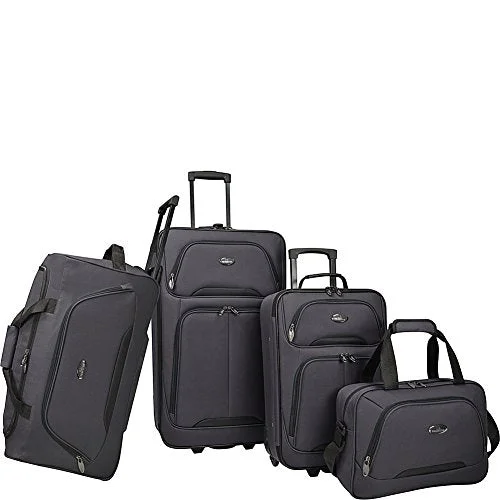 Magnetic luggage labels that can be easily changed or removedU.S. Traveler Vineyard 4-Piece Softside Luggage Set (Charcoal)