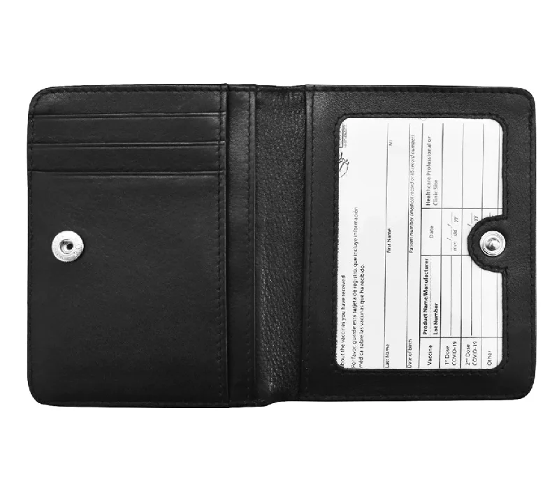 Anti - theft RFID blocking travel wallet for safe money and card storageili New York Vaccine Card Holder Leather Wallet (Black) Anti - theft RFID blocking travel wallet for safe money and card storageili New York Vaccine Card Holder Leather Wallet (Black)