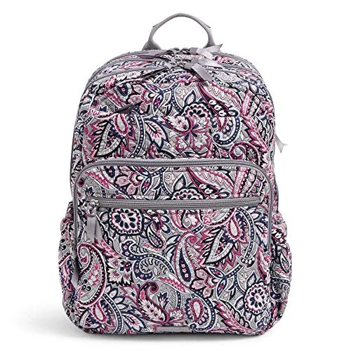 TSA-approved combination locks for luggage security during international travelVera Bradley Signature Cotton XL Campus Backpack, Gramercy Paisley