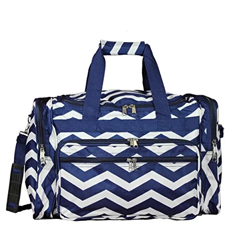 TSA-approved combination locks for luggage security during international travelWorld Traveler Chevron 19-inch Duffel Bag, Navy White Chev, One Size
