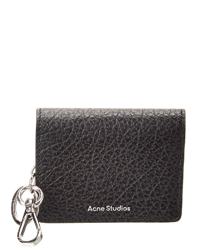 Women's money clip with a secret compartment​Acne Studios Logo Leather Card Case