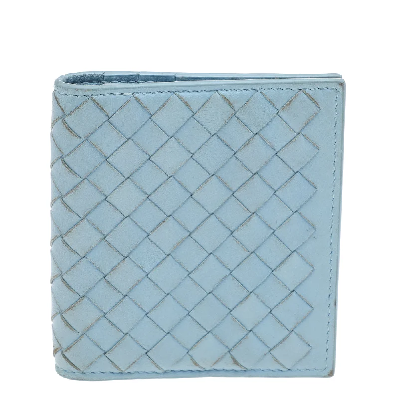 Women's money clip with a floral patternBottega Veneta Light Blue Intrecciato Leather Wallet.. Women's money clip with a floral patternBottega Veneta Light Blue Intrecciato Leather Wallet..