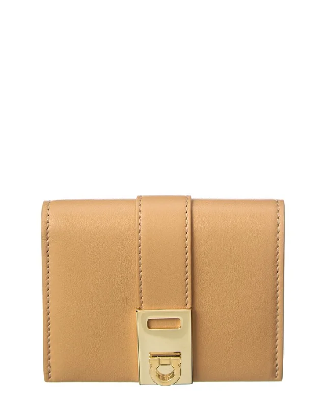 Lightweight money clips for travelFerragamo Hug Leather Compact Wallet
