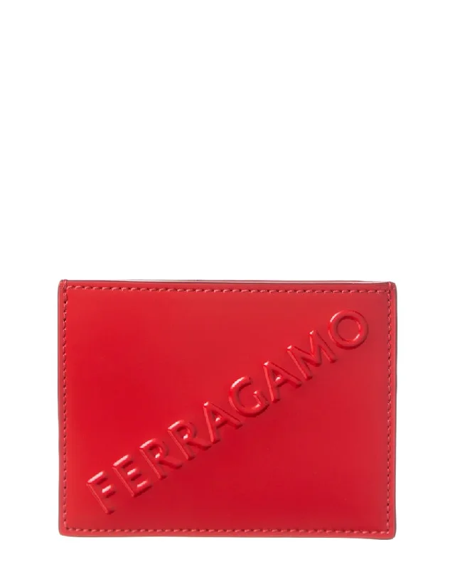 Elegant money clips for weddingsFerragamo Logo Leather Card Holder