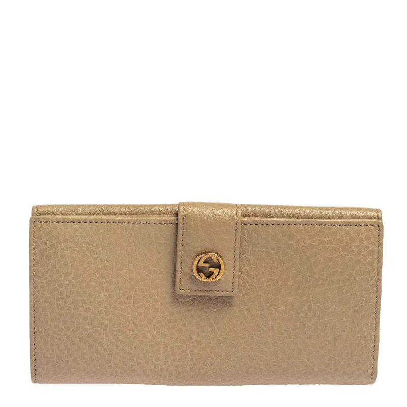 Women's money clip for plus - size handbagsGucci Beige Leather Interlocking G Continental Wallet.. Women's money clip for plus - size handbagsGucci Beige Leather Interlocking G Continental Wallet..