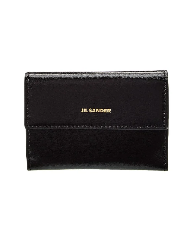 Elegant money clips for weddingsJil Sander Logo Mini Leather French Wallet