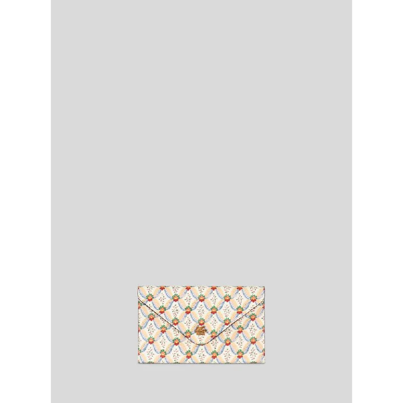 Women's money clip with a transparent acrylic design​LEATHER FLORALIA CLUTCH BAG