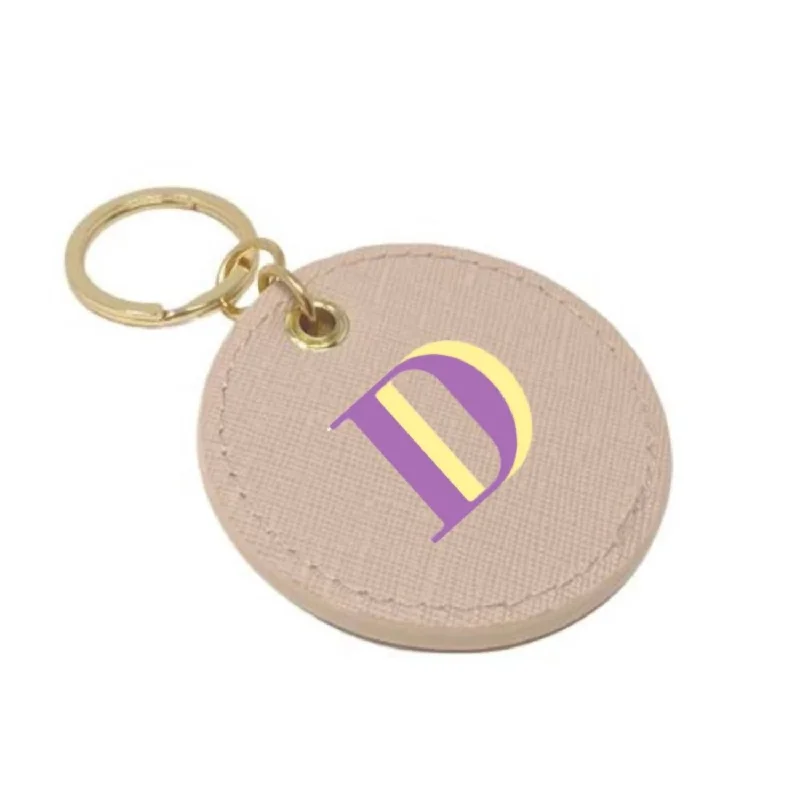 Money clips with RFID protectionLynne Shadowed Monogramed Round Keychain In Blush